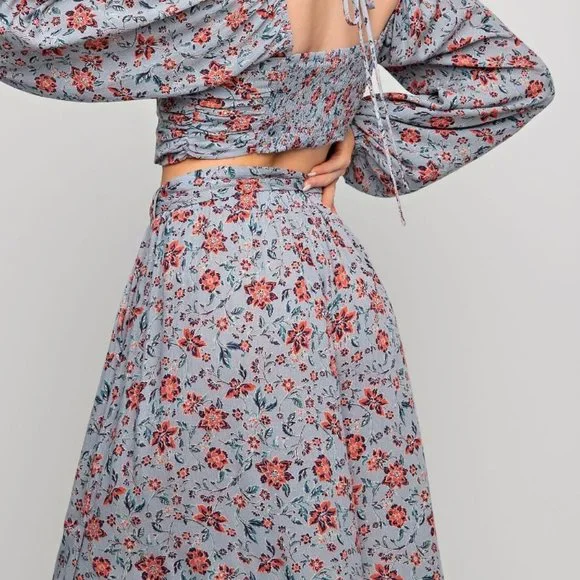 THE SHYANNA  PRINTED RAYON GAUZE CROP TOP  NWT - Picture 8 of 8